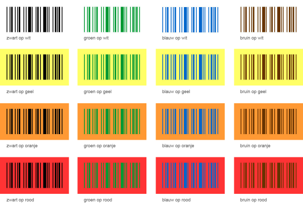 Barcode kleurencombinatiest NL