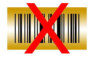 Barcode schwarz gold