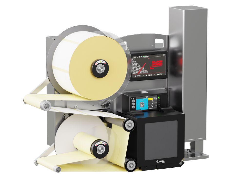 Etikettenprintdispenser Legi-Air 4050E met etiketten links