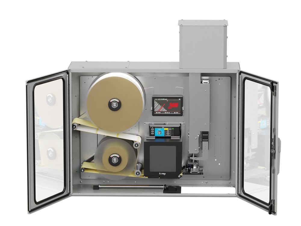 Etikettenprintdispenser Legi-Air 4050I open voorzijde