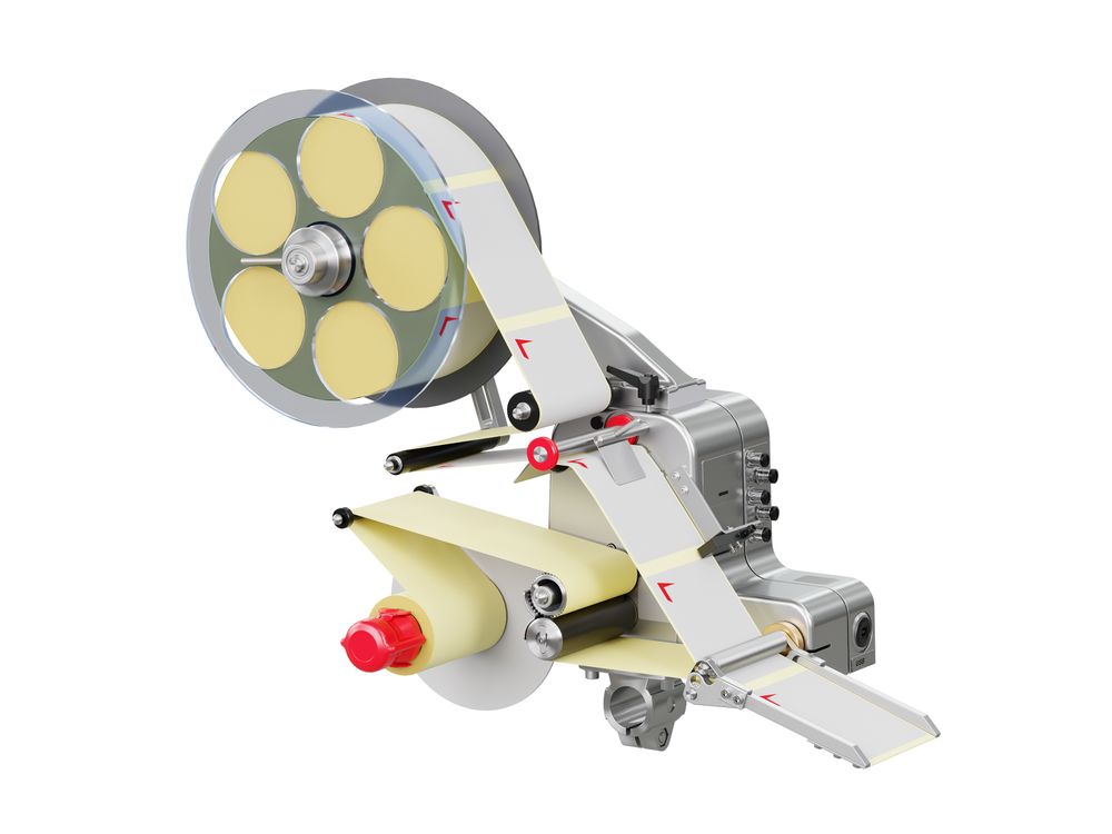 Etikettenapplicator Alpha Compact met etiketten rechts