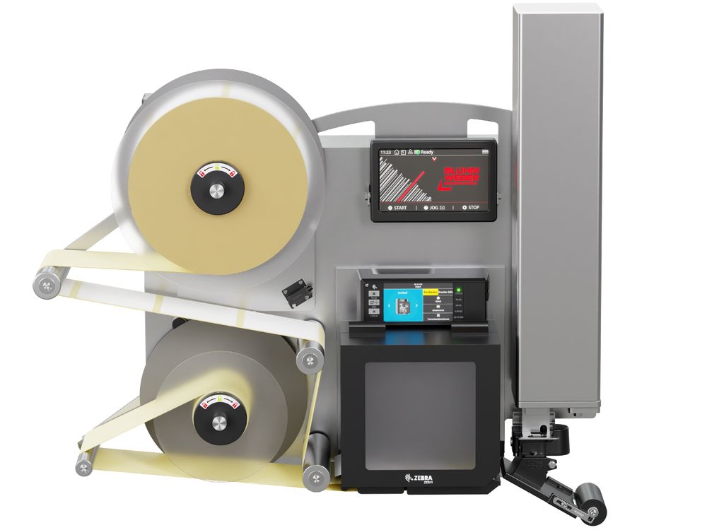 Etikettenprintdispenser Legi-E 4050E met etiketten voorzijde