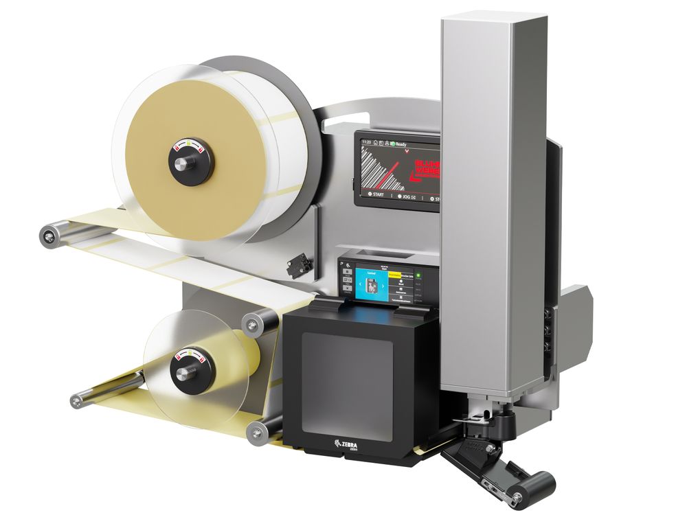 Etikettenprintdispenser Legi-E 4050E met etiketten rechts