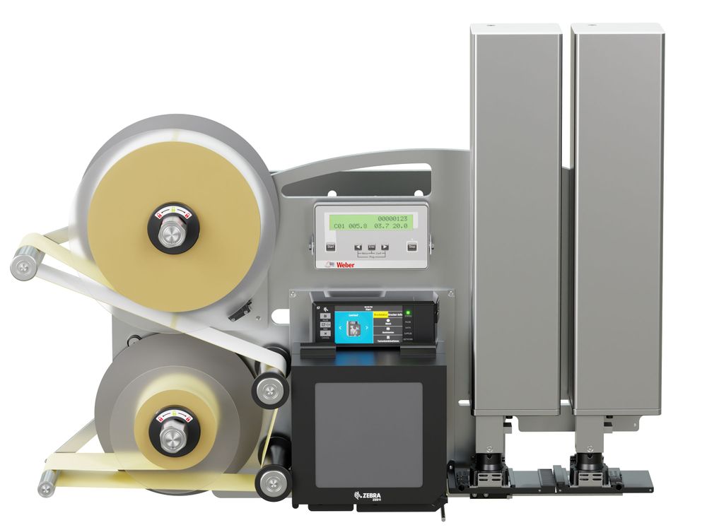 Etikettenprintdispenser Legi-Air 4050CWB met etiketten voorzijde