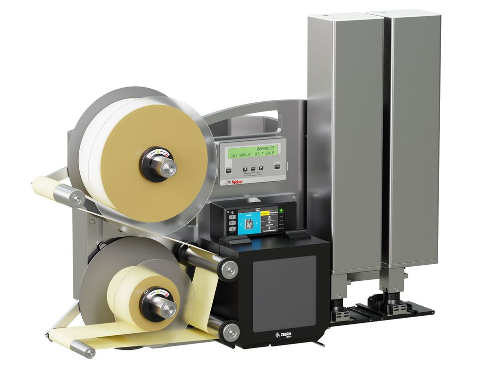 Etikettenprintdispenser Legi-Air 4050CWB met etiketten links