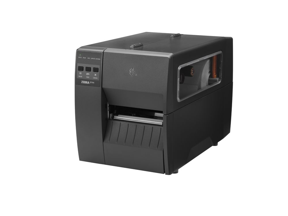 Zebra ZT111 desktopprinter etikettenprinter voorzijde links