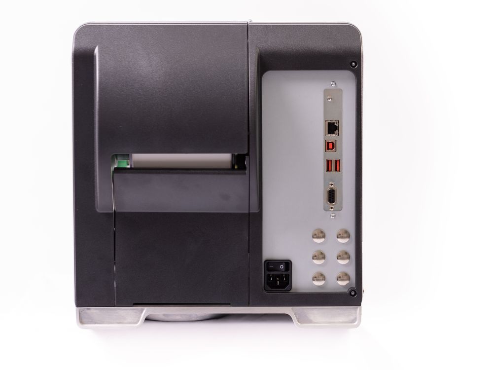 Novexx xlp 60x etikettenprinter achterzijde met aansluitingen