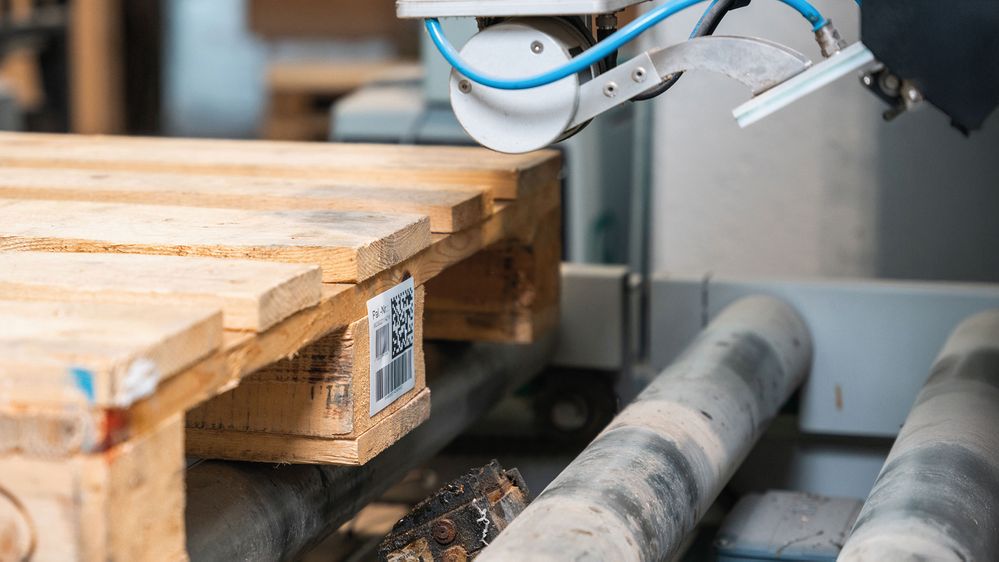 Etiketteren van pallets met de Legi-Air 4050B-ES