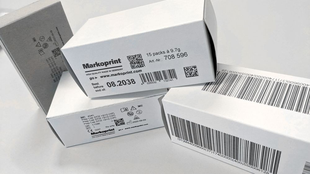 Kartonnen vouwdozen bedrukt met inkjetprinter Markoprint X1JET LX Ultra