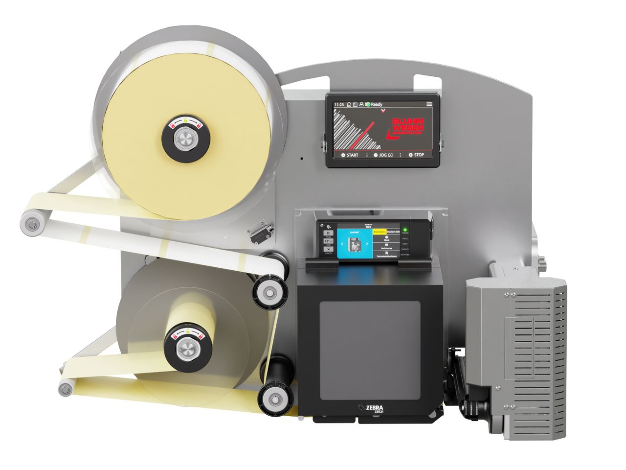 Etikettenprintdispenser Legi-Air 4050RR met etiketten voorzijde