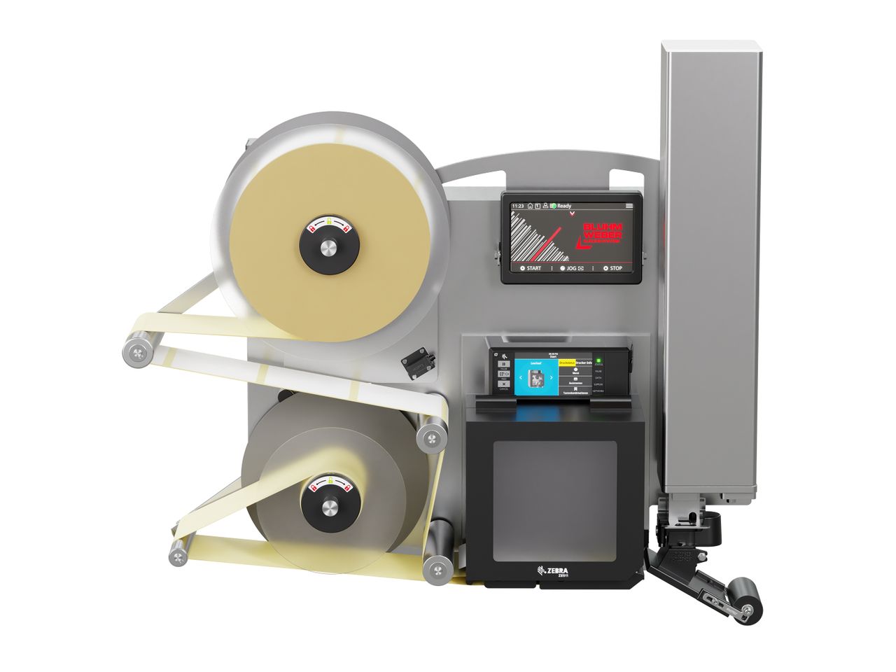 Etikettenprintdispenser Legi-E 4050E met etiketten voorzijde