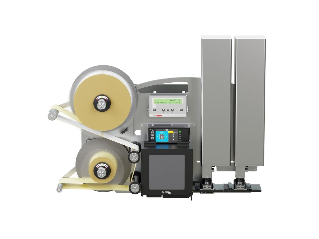 Etikettenprintdispenser Legi-Air 4050CWB met etiketten voorzijde