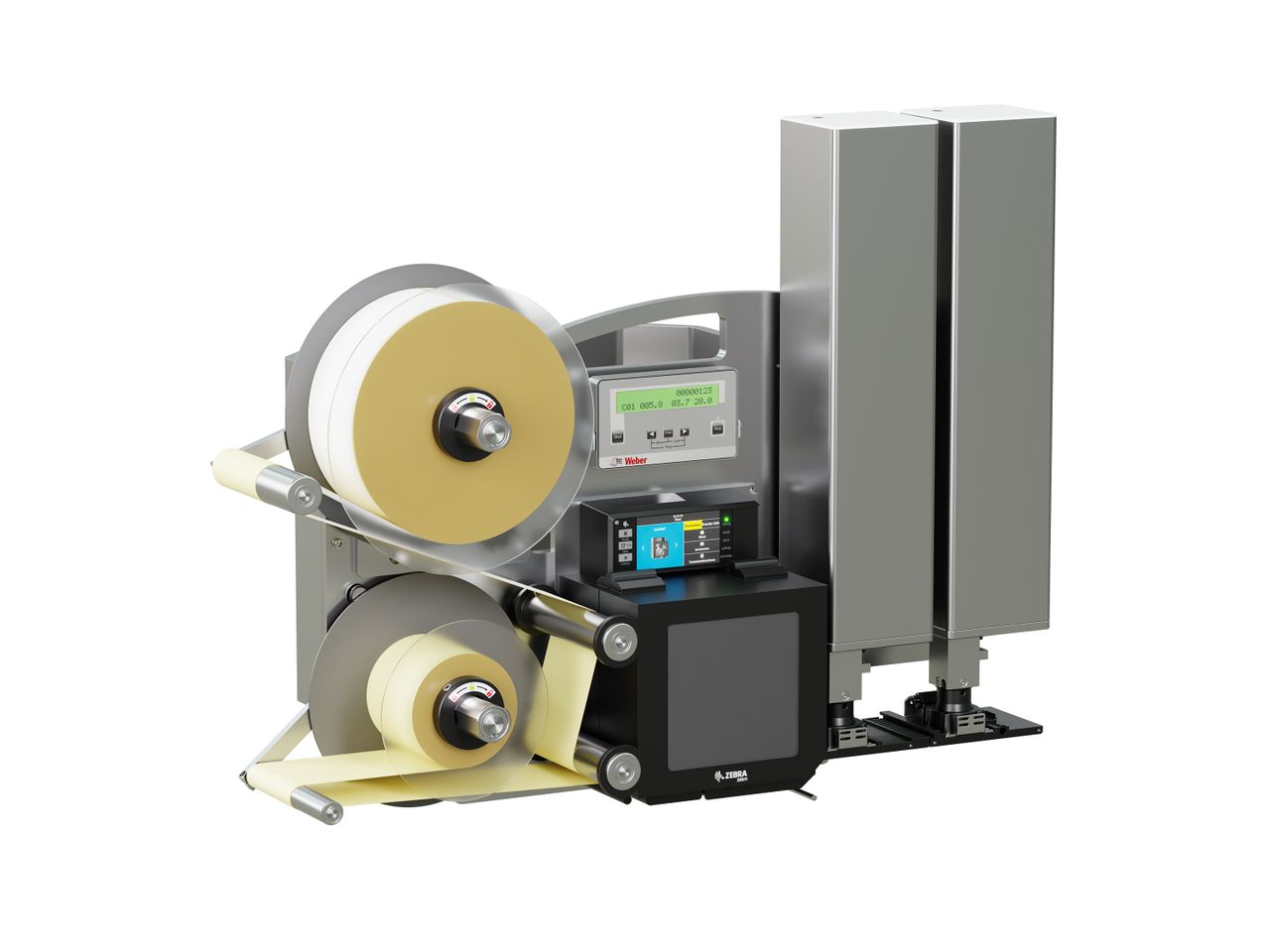 Etikettenprintdispenser Legi-Air 4050CWB met etiketten links