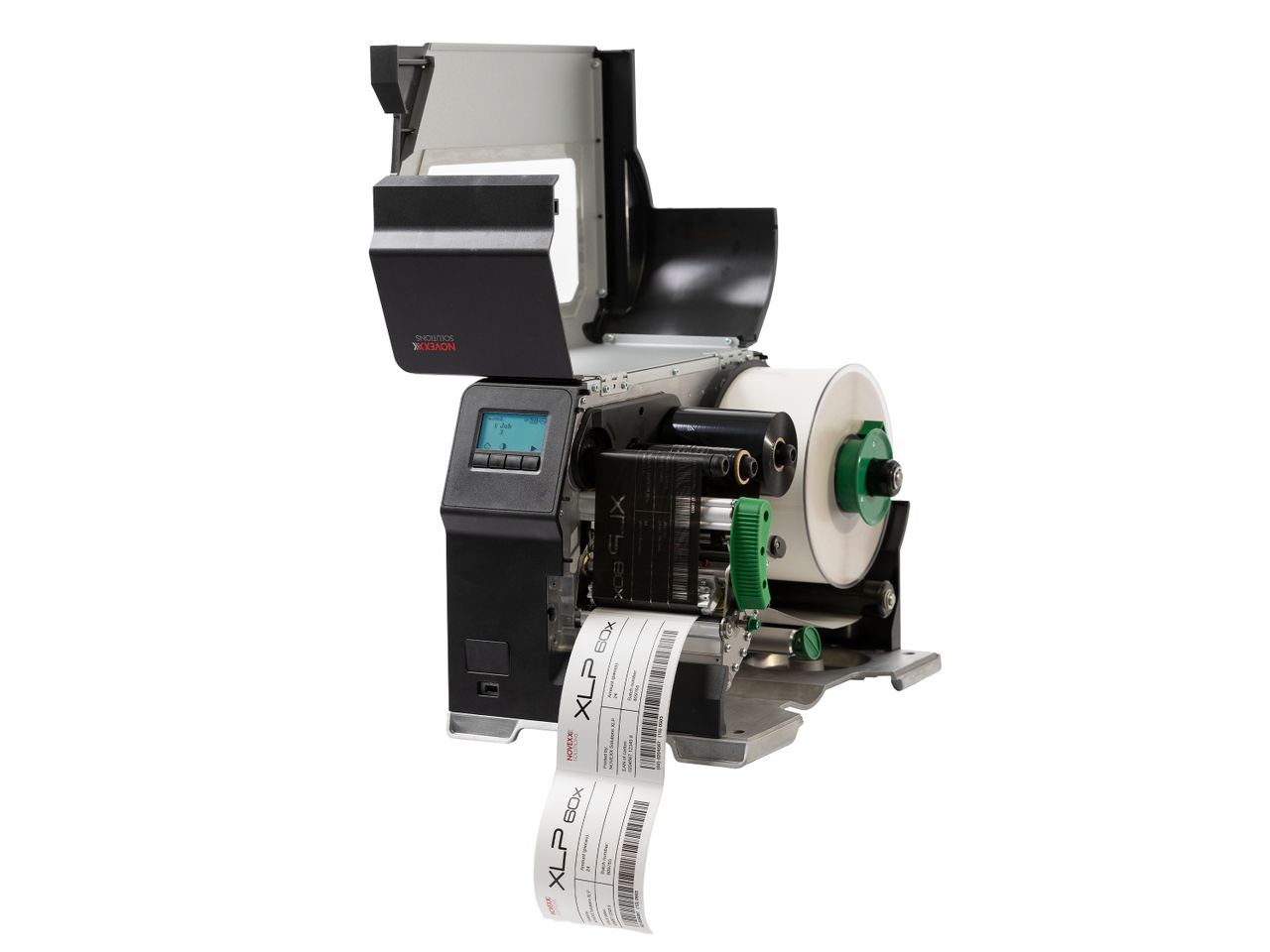 Novexx xlp 60x basisetikettenprinter met open deksel