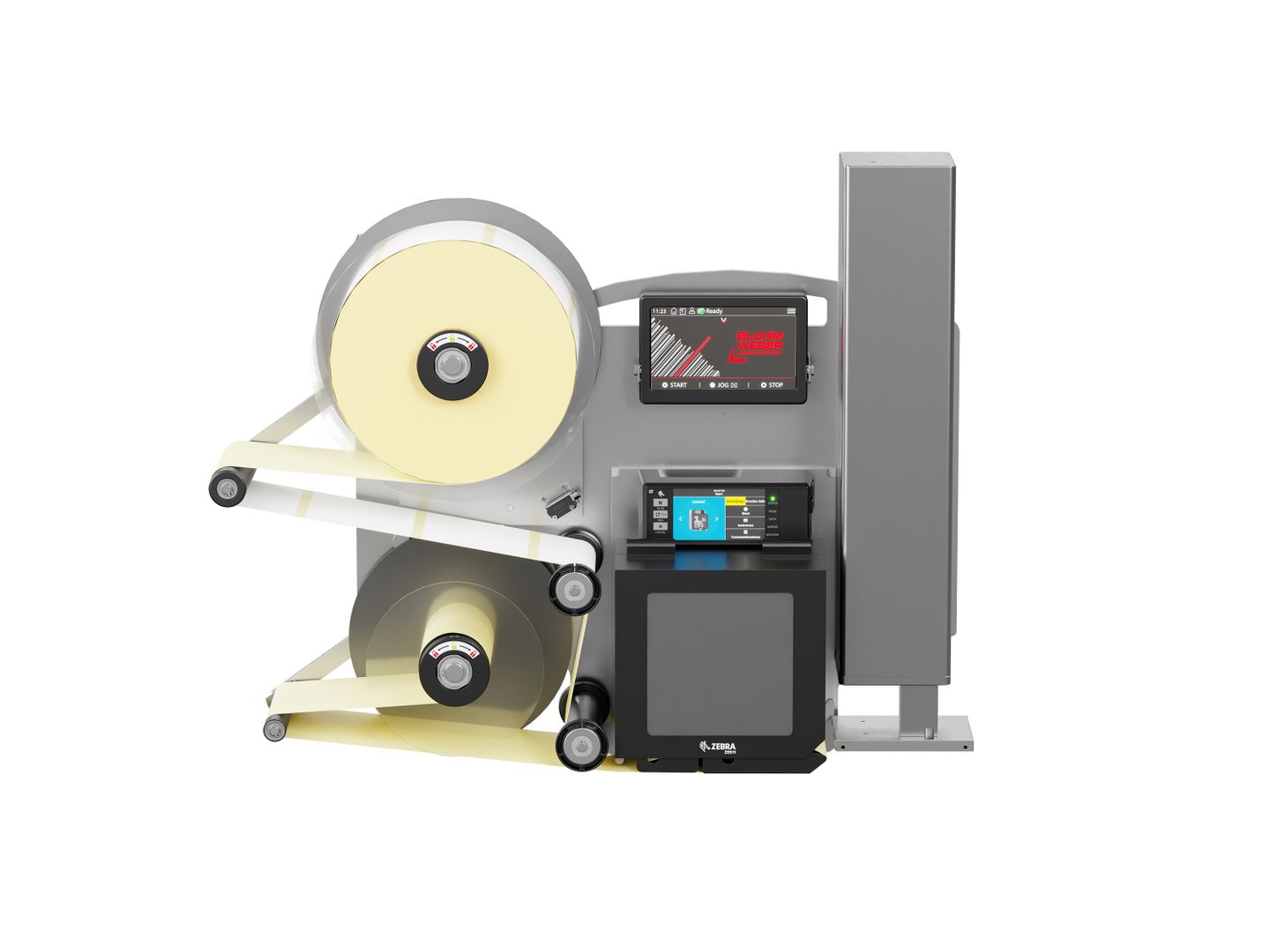 Etikettenprintdispenser Legi-Air 4050B met etiketten voorzijde