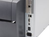 Zebra ZT231 etikettenprinter achterzijde met ethernetaansluiting