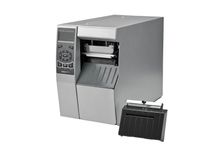 Zebra ZT510 etikettenprinter voorzijde links met snijmes