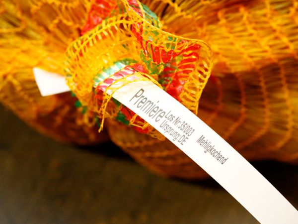 Thermische inkjet etikettering op plastic etiketten voor aardappelen