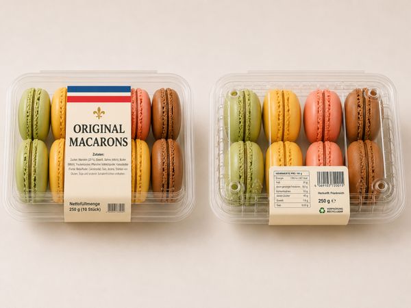 Etiketteersysteem Geset 249 D-Wrap etiket op macarons