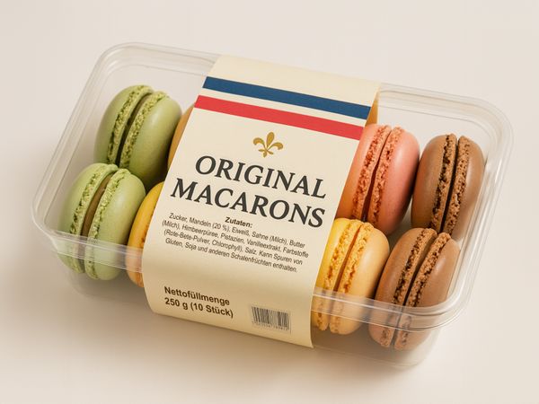 Etiketteersysteem Geset 249 D-Wrap etiket op macarons