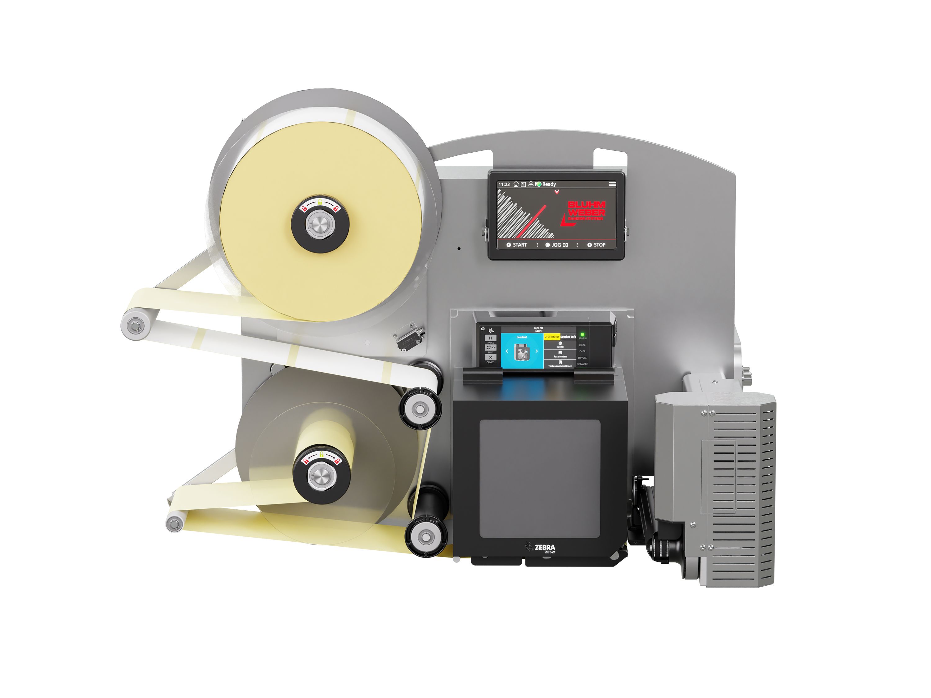 Etikettenprintdispenser Legi-Air 4050RR met etiketten voorzijde