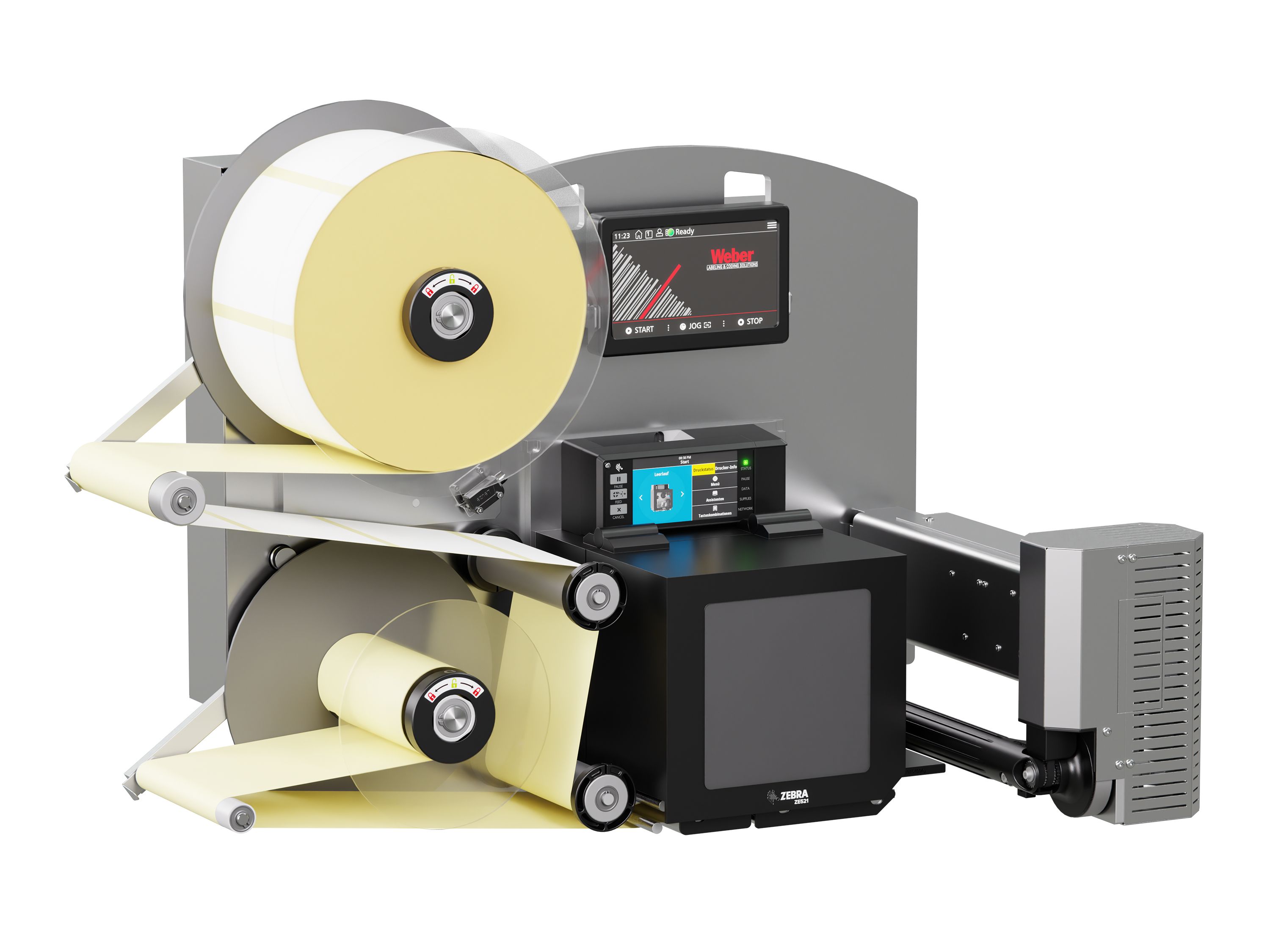Etikettenprintdispenser Legi-Air 4050RR met etiketten links