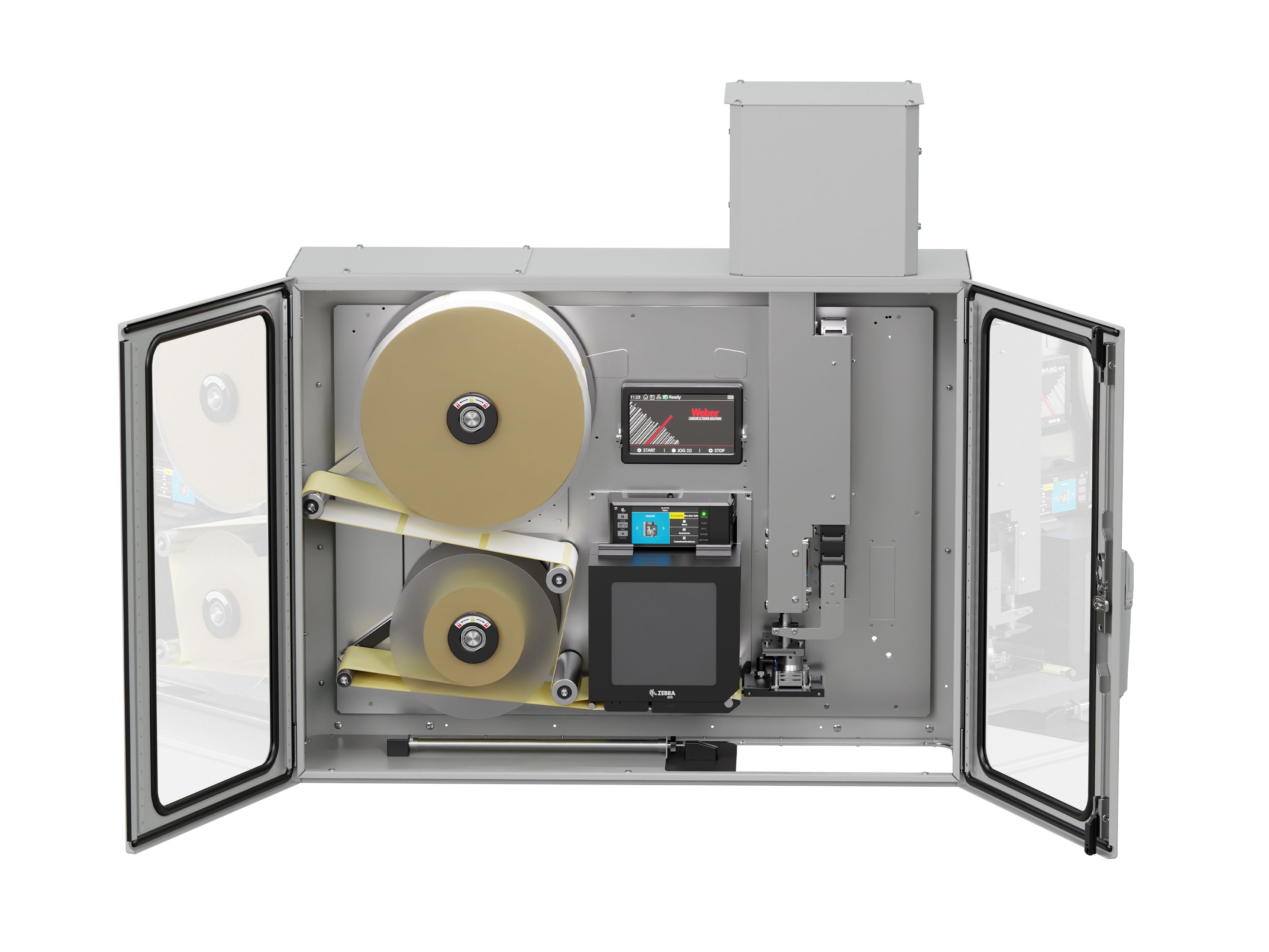 Etikettenprintdispenser Legi-Air 4050I open voorzijde