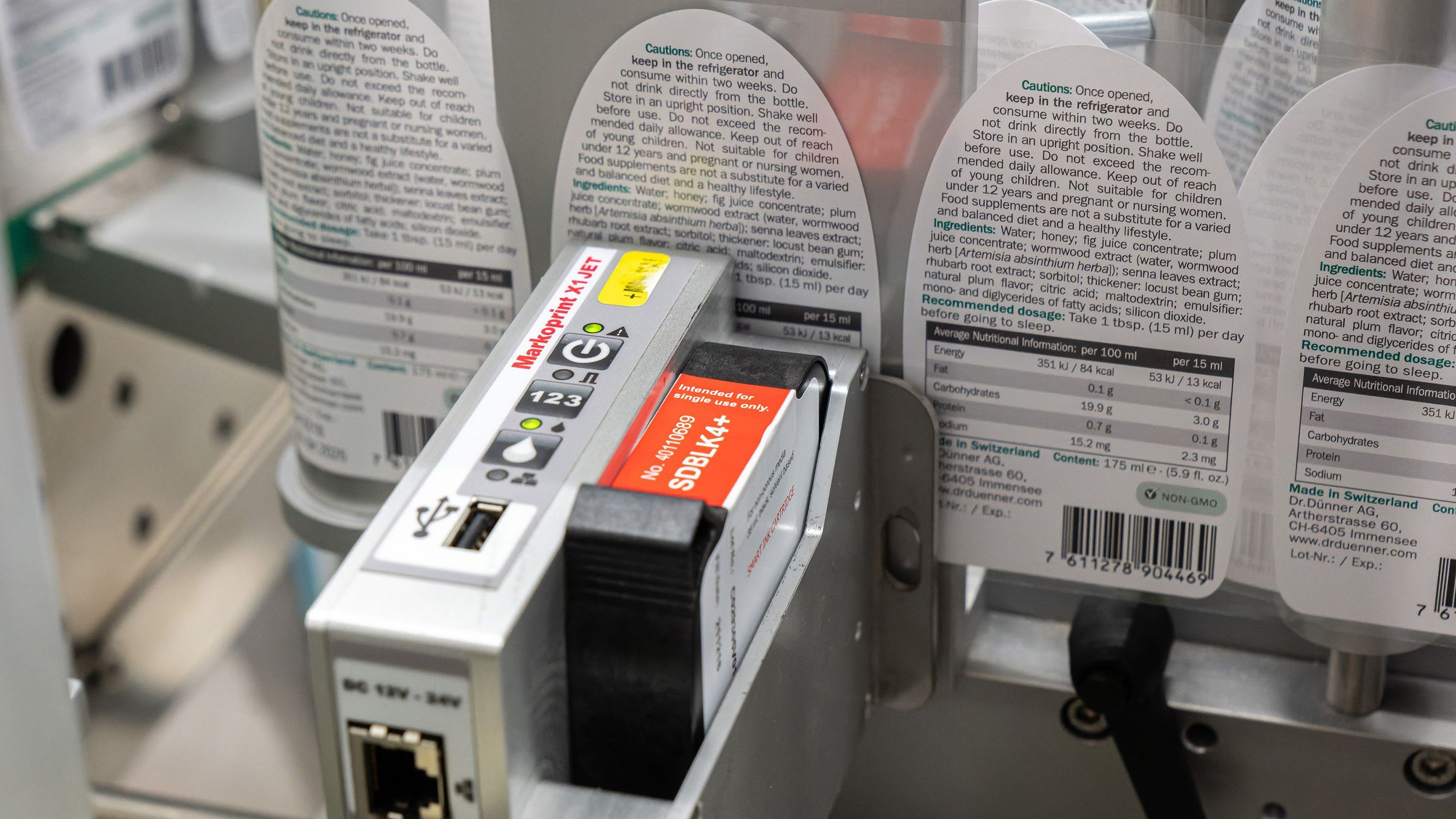 Etiket gedrukt met inkjetprinter Markoprint X1JET HP Standard