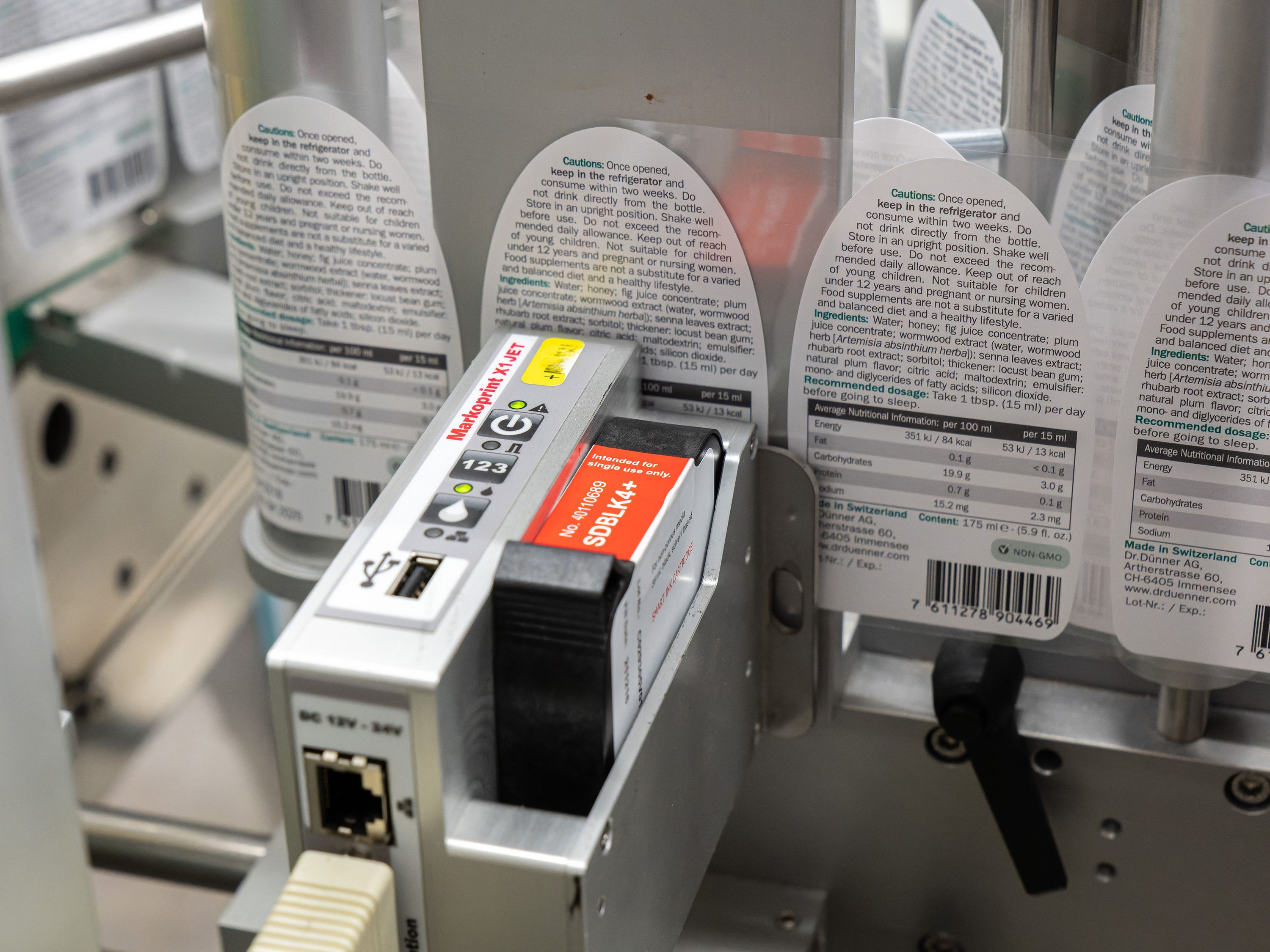 Etiket gedrukt met inkjetprinter Markoprint X1JET HP Standard