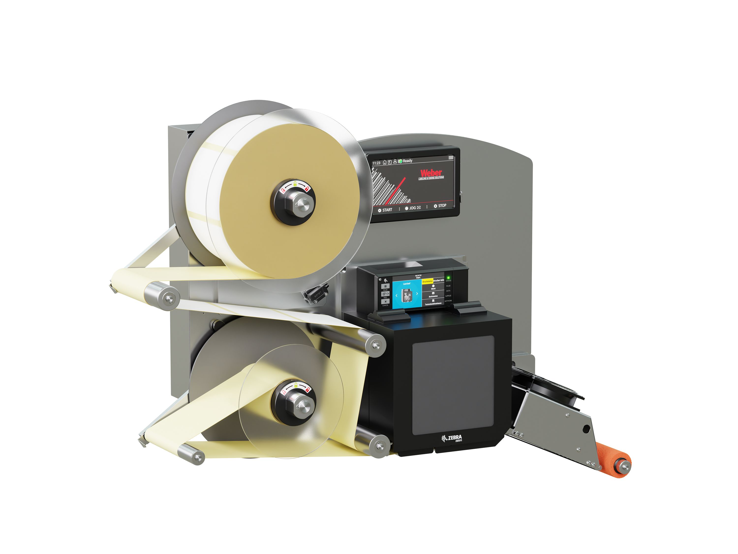 Etikettenprintdispenser Legi-E 4050B met etiketten links