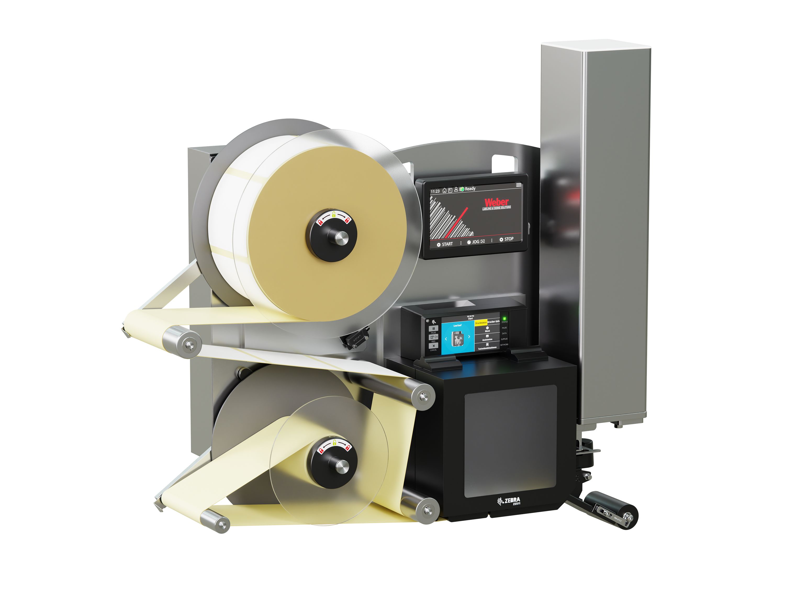 Etikettenprintdispenser Legi-E 4050E met etiketten links