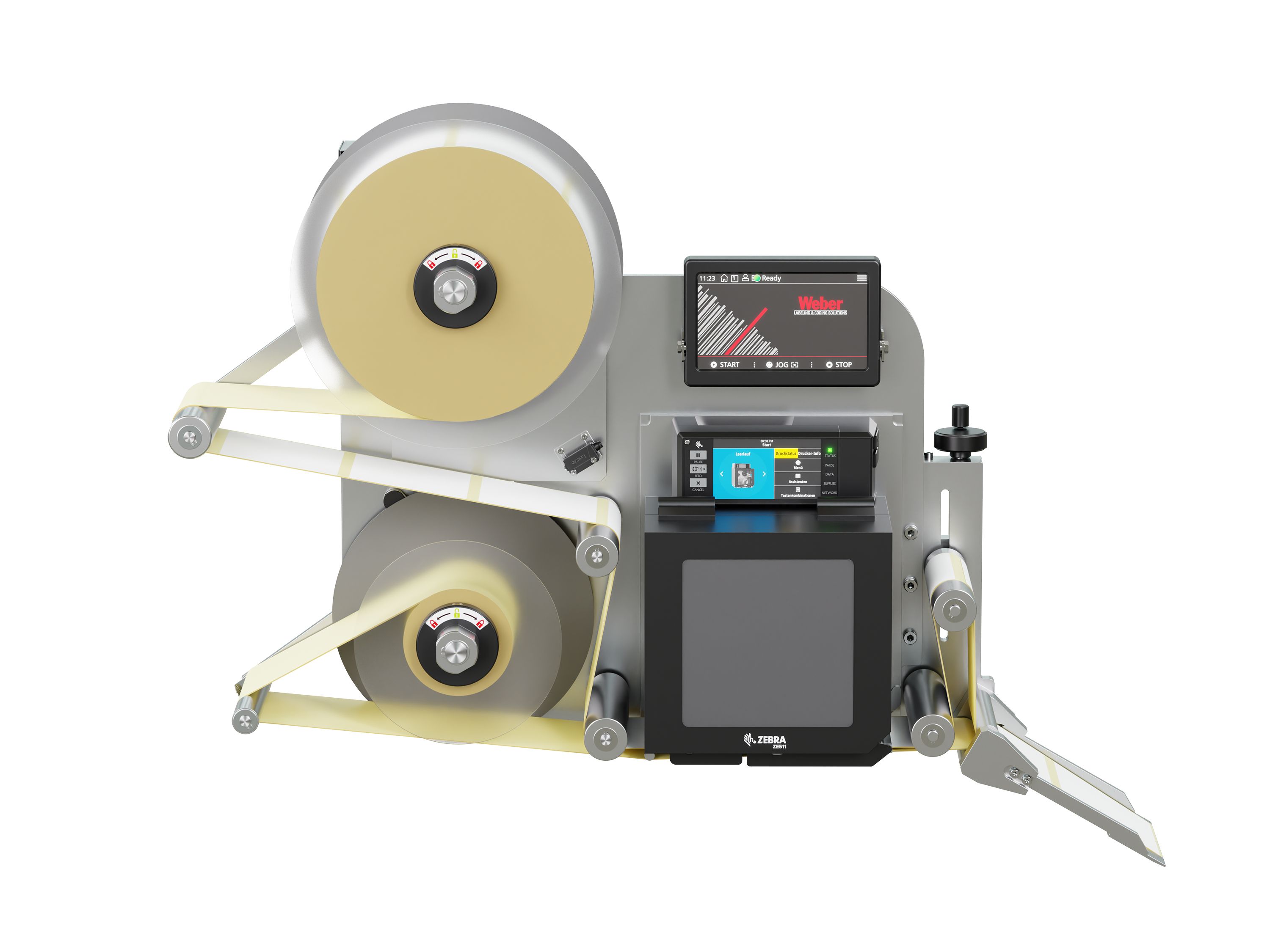 Etikettenprintdispenser Legi-E 4050WO met etiketten voorzijde