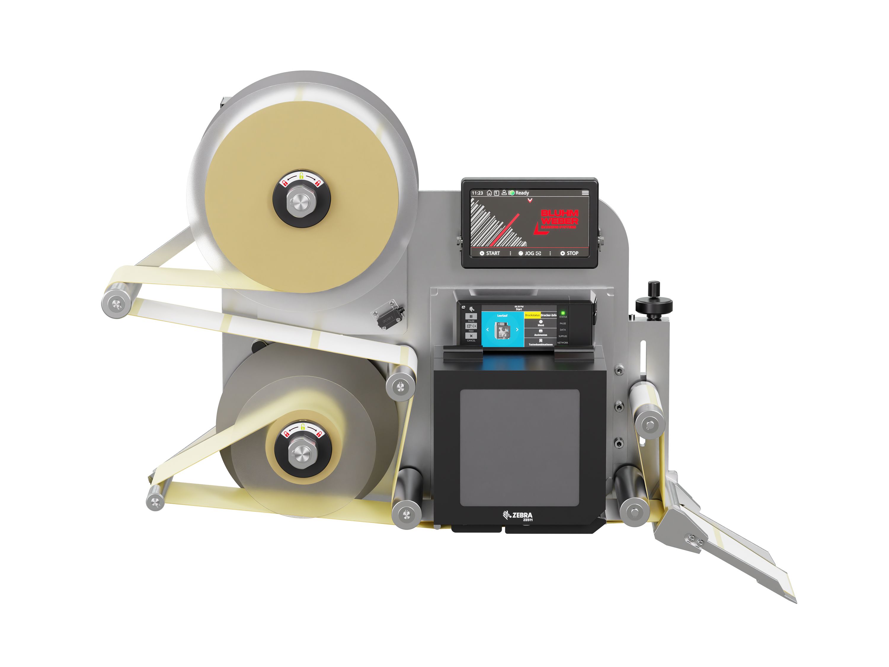 Etikettenprintdispenser Legi-E 4050WO met etiketten voorzijde