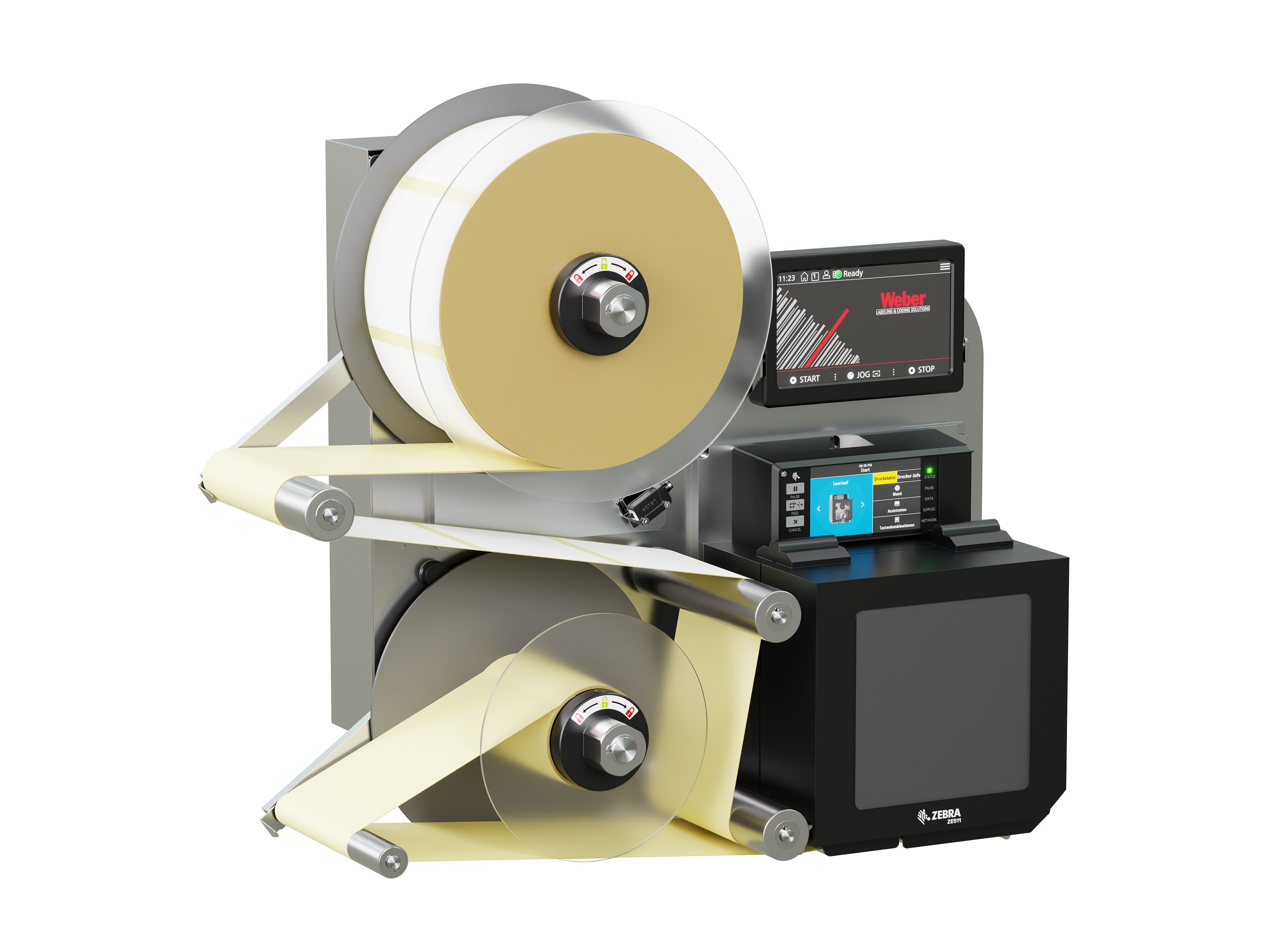 Etikettenprintdispenser Legi-Air 4050B-R met etiketten links