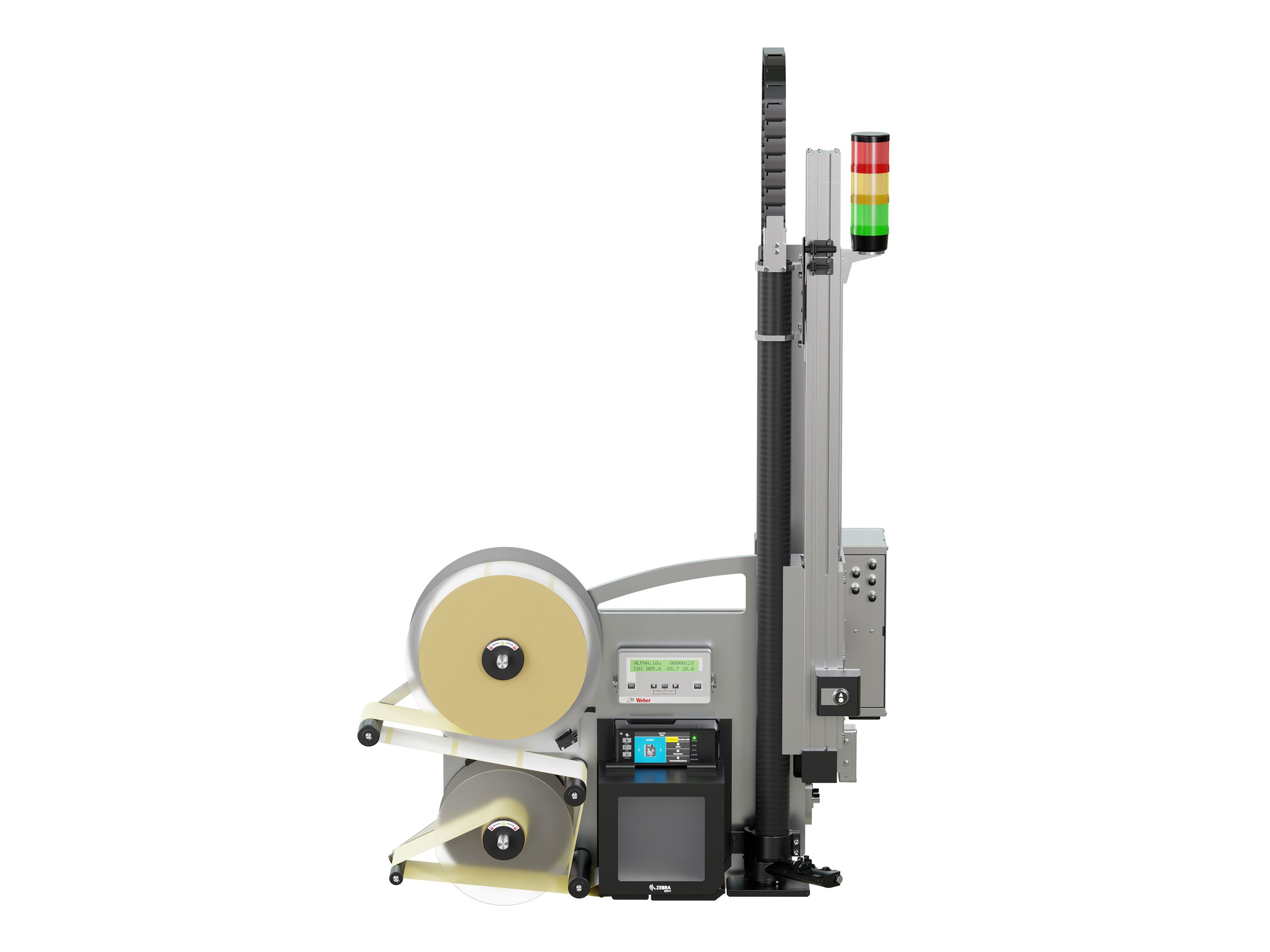 Etikettenprintdispenser Legi-Air 6000 met etiketten voorzijde