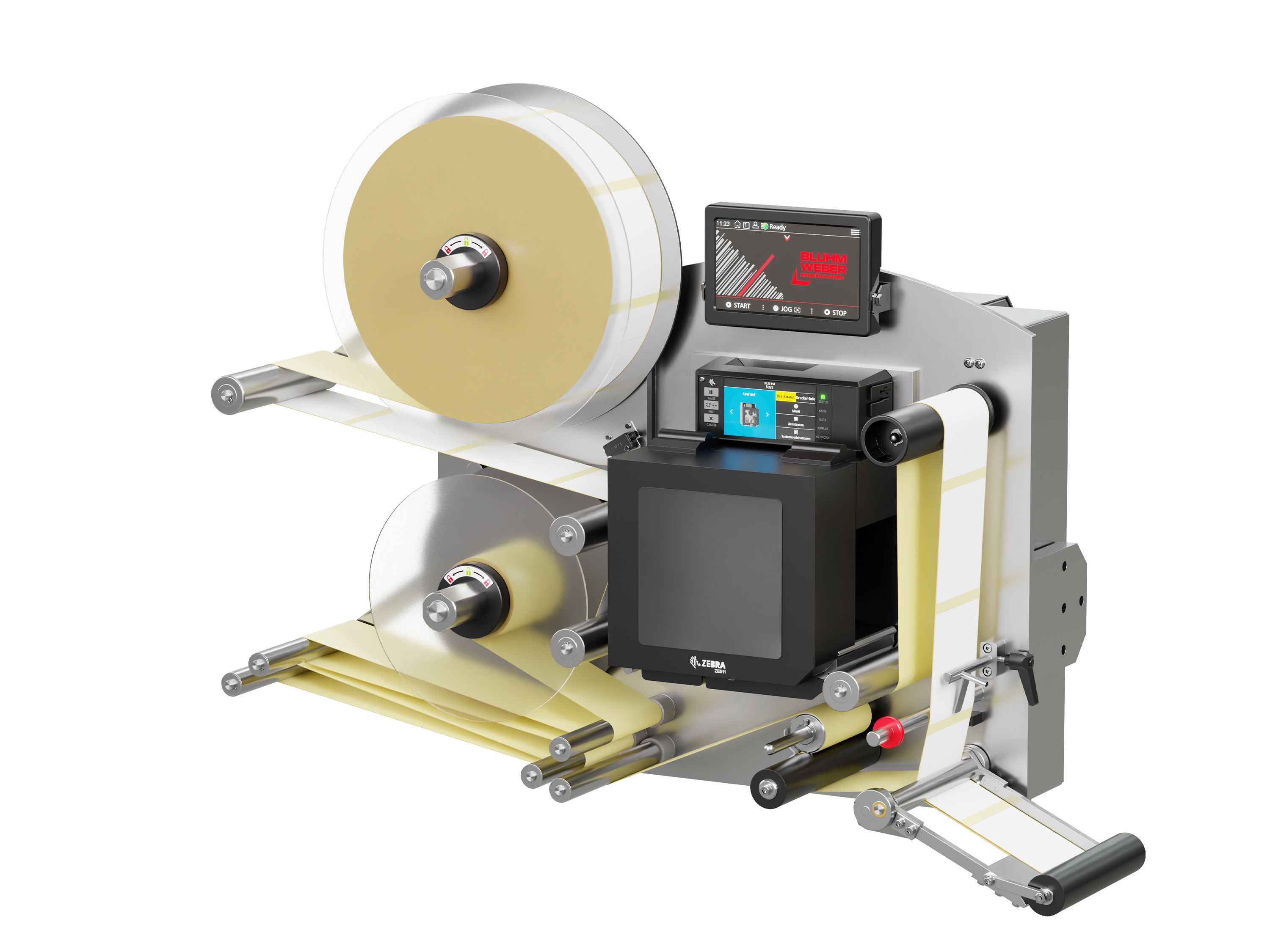 Etikettenprintdispenser Legi-E 4050AC met etiketten rechts