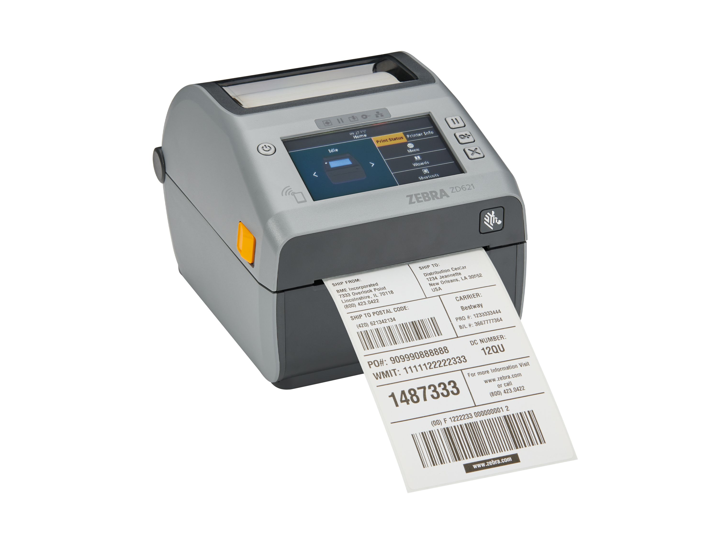 Zebra ZD621d desktopprinter met kleurendisplay voor het afdrukken van verzendetiketten
