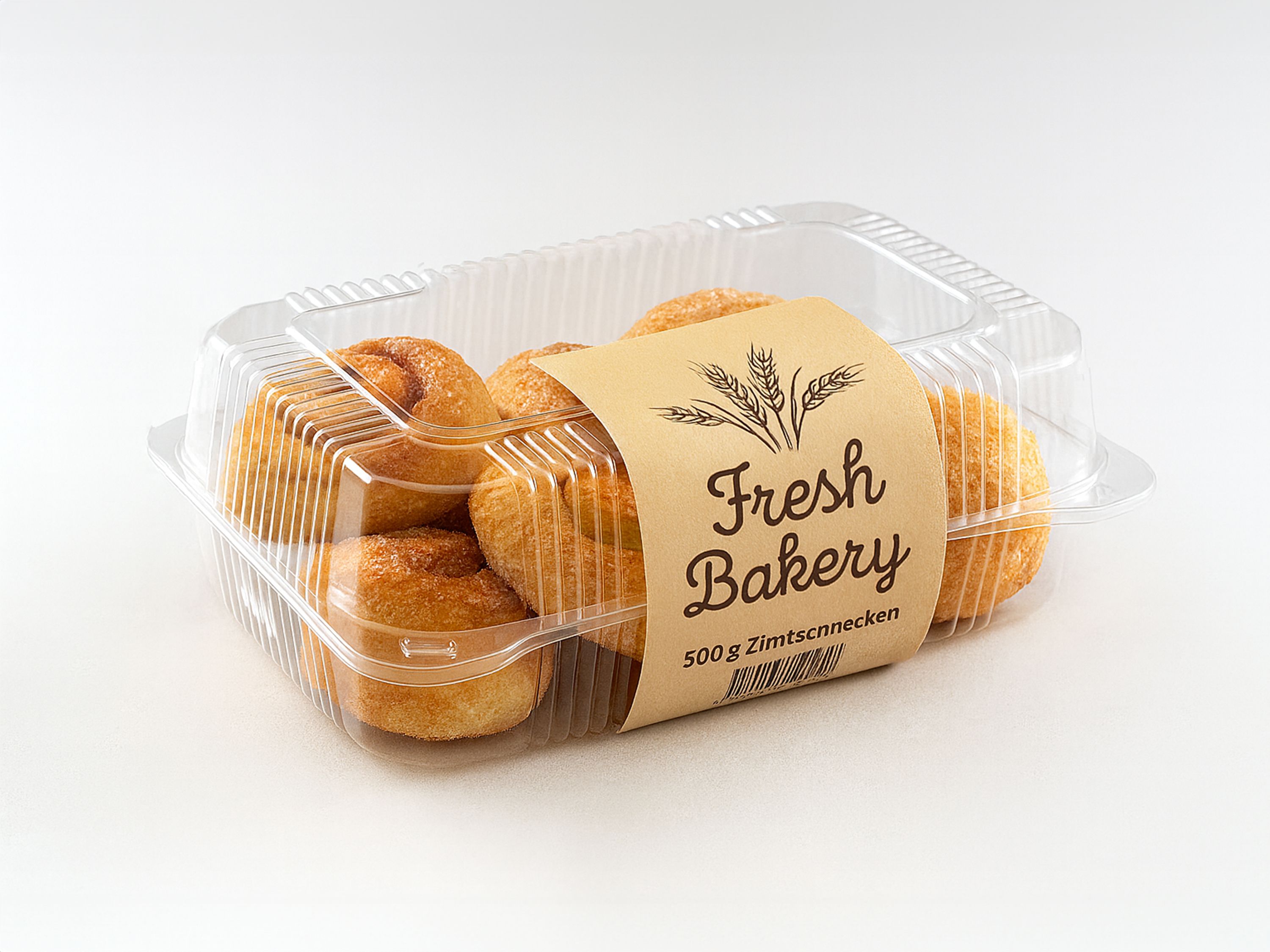 Etiketteersysteem Geset 218 C-Wrap etiket op kaneelbroodjes