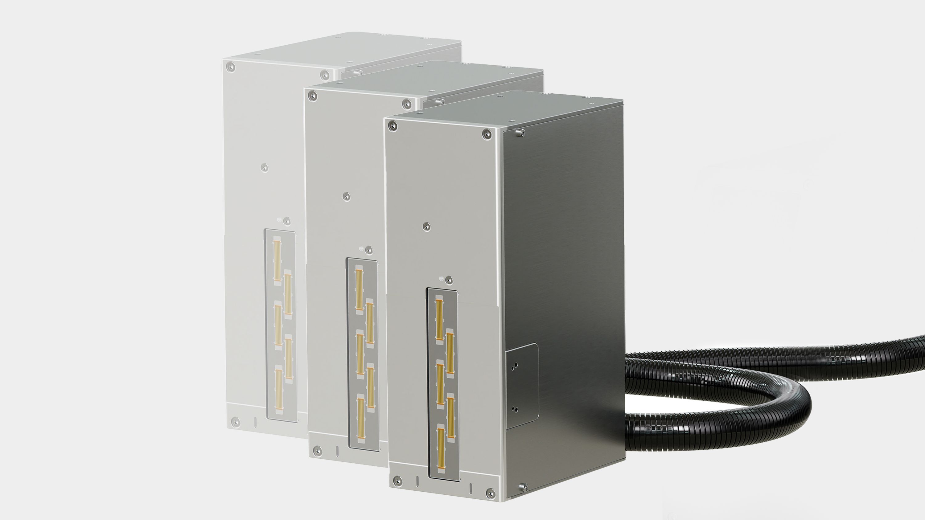 De Markoprint integra Singular 108-inkjetprinter kan drievoudig worden gecascadeerd.