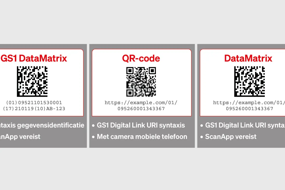 Grafik 2D Code Varianten niederländisch