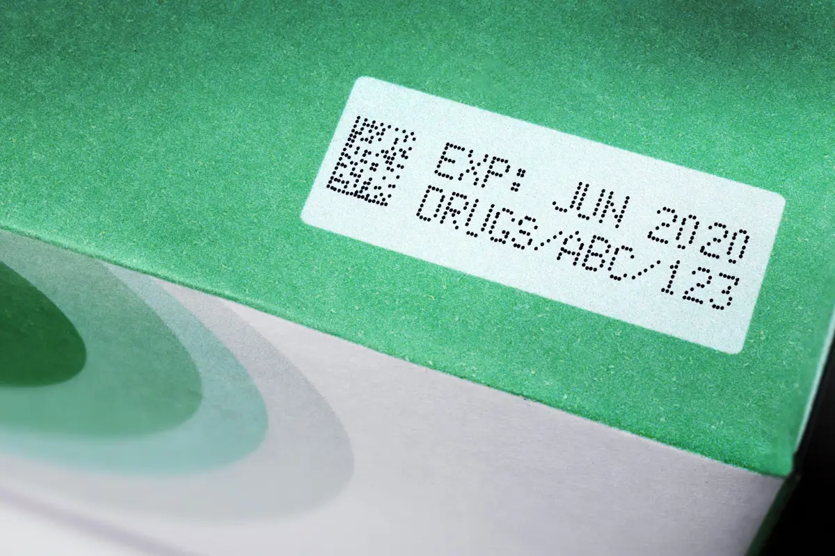 Datamatrix on carton packaging with serial number